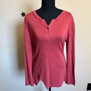 Elegant Red Long Sleeve Women's Top